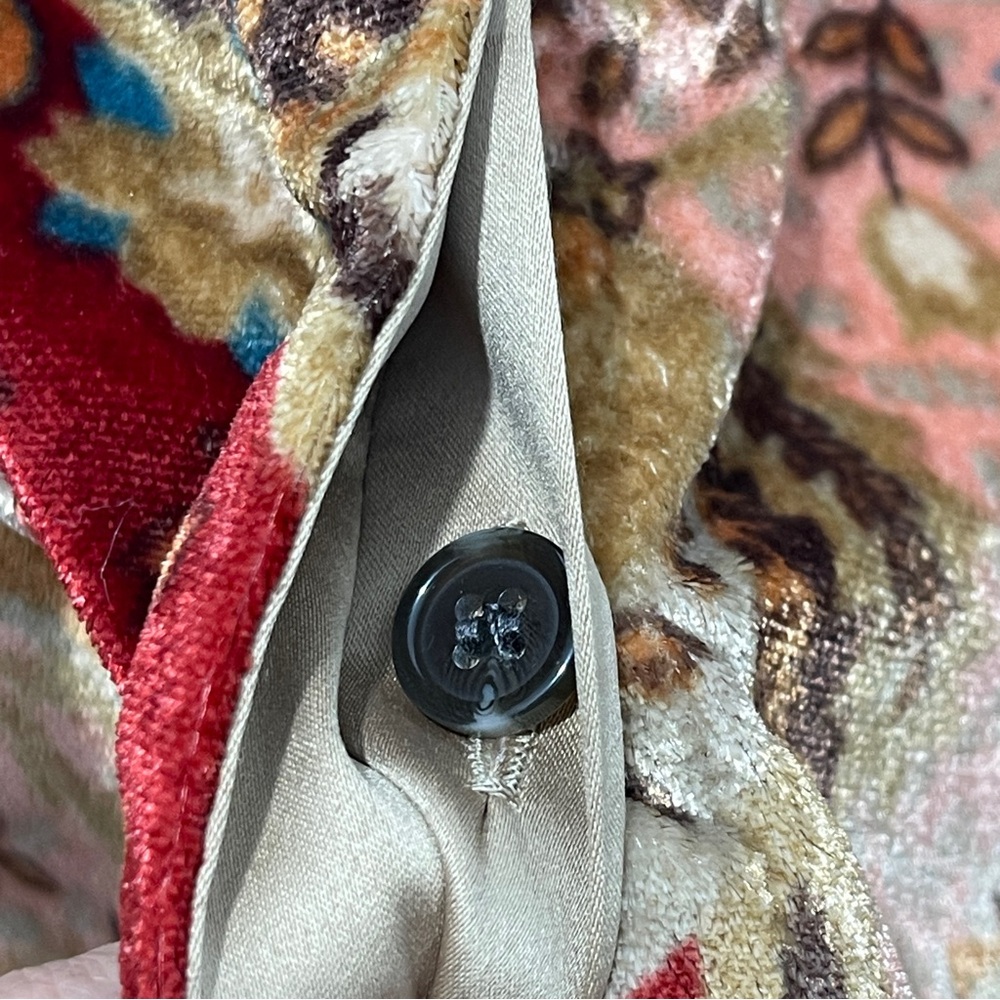 Soft Surroundings Montaigne Paisley Velvet Button Front Blouse Shirt XL Boho - Picture 10 of 10
